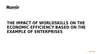 The impact of WorldSkills on the economic efficiency based on the example of enterprises