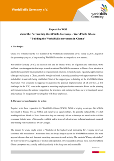 Report on the partnership between WorldSkills Germany and WorldSkills Ghana